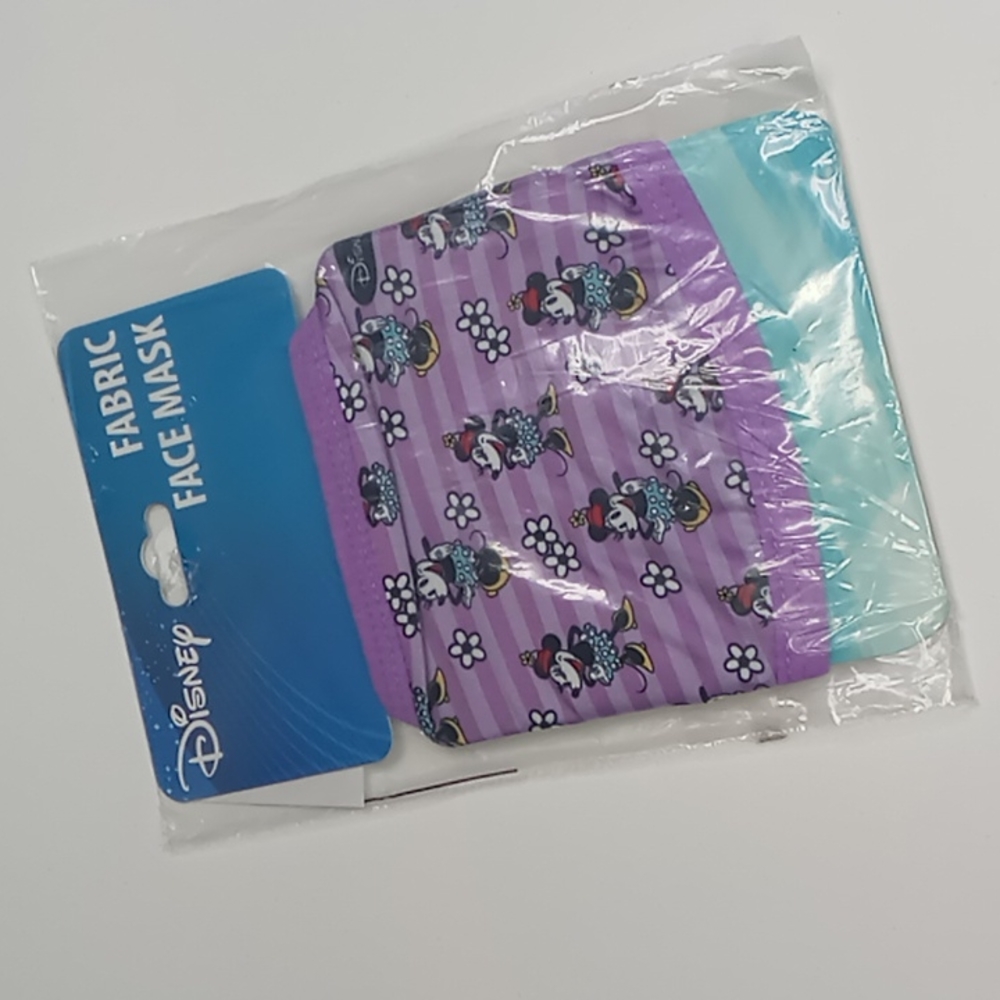 Minnie Kids Face Mask purple daisies stripes - Picture 3 of 3